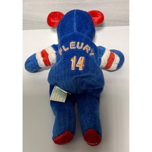 Salvinos Bammers Theo Fleury Bear 14 NHLPA Blue Red Plush Collectible 2000 - Picture 6 of 10